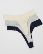 Nelly - Sininen - Lovely Feels Thong 3-pack