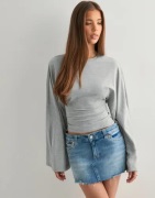 Nelly - Harmaa - Wide Sleeve LS Top