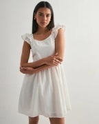 Only - Valkoinen - Onldeffie Ss Dobby Short Dress Wvn