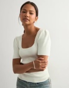 Pieces - Valkoinen - Pcjuline Ss Rev Knit Tee Bc