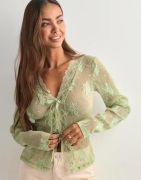 Nelly - Vihreä - Delicate Lace LS Top