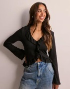 Only - Musta - Onlhillery L/S Ruffle Cardigan Ms J