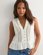 Only - Valkoinen - Onltalli Sl Emb Top Wvn