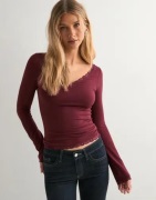 Nelly - Punainen - Lace Detail V Neck Top