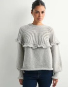 Pieces - Harmaa - Pcsikka Ls Oneck Knit Bc