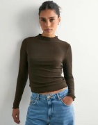 Only - Ruskea - Onlemma L/S High Neck Top Noos Jrs