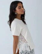 Nelly - Valkoinen - Lace Back Tee