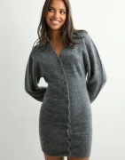Gina Tricot - Harmaa - Knitted button down dress