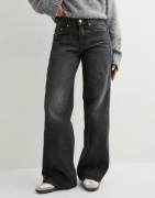 Gina Tricot - Musta - Low wide front seam jeans