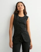 Pieces - Musta - Pcmichelle Rhinestone Waistcoat