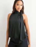 Neo Noir - Musta - Veda Drapy Satin Top