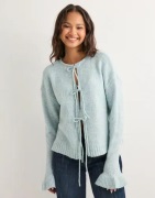 Pieces - Sininen - Pcjimma Ls O-Neck Tie Knit Cardigan