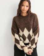 Only - Ruskea - Onlnoeme Life Ls Jq O-Neck Knt