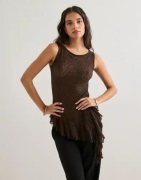 Gina Tricot - Ruskea - Asymmetric lace top