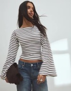 Nelly - Ruutu/Raita - Stripe Wide Sleeve Top