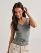 Pieces - Harmaa - Pcbarbera Lace Top Noos Bc