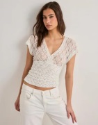 Nelly - Valkoinen - Lace Waist Focus Top