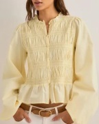 Nelly - Keltainen - Flirty Smock Blouse