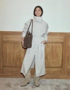 Nelly - Beige - High Collar Trench Coat