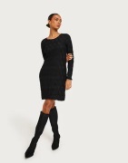 Pieces - Musta - Pclola Ls O-Neck Short Dress