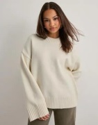 Gina Tricot - Valkoinen - Crew neck knitted sweater