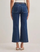 Only - Sininen - Onlemily Hw Crop Flare Belt Dnm Mae