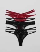 Hunkemöller - Punainen - Fashion String 3-Pack