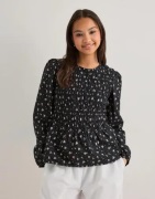 Pieces - Musta - Pcbannie Ls Smock Top Wvn