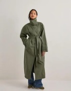 Nelly - Vihreä - High Collar Trench Coat