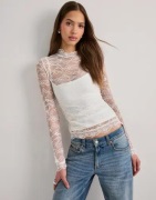 Nelly - Valkoinen - Lace LS Top