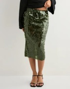 Nelly - Vihreä - Sequin Mesh Midi Skirt