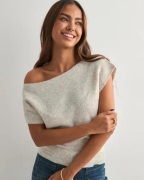 Nelly - Beige - Wide Neck Knit Top
