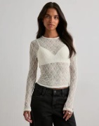 Vero Moda - Valkoinen - Awtessy Ls O-Neck Lace Top Noos