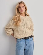 Gina Tricot - Beige - Knitted cable sweater