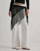 Nelly - Musta - Overlayer Fringe Skirt