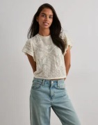 Only - Valkoinen - Onlestralla S/S Short Structop Knt