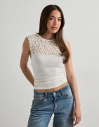 Nelly - Valkoinen - Lace Blocking Sleeveless Top