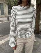 Nelly - Vihreä - Stripe Wide Sleeve Top