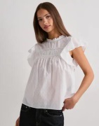 Vero Moda - Valkoinen - Vmtrine Sl Lace Top Wvn Ga Noos