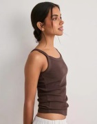 Only - Ruskea - Onlvira S/L Rib Top Cs Jrs