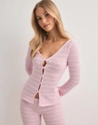 Nelly - Vaaleanpunainen - Crochet LS Cardigan