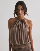 Nelly - Ruskea - Soft Drape Tie Back Top