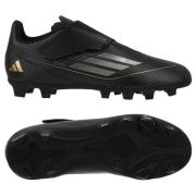 adidas F50 Club Velcro FxG Dark Spark - Musta/Hopea/Kulta Lapset